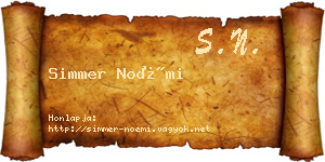 Simmer Noémi névjegykártya