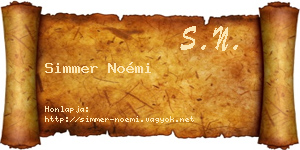 Simmer Noémi névjegykártya